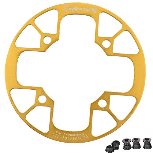 UPANBIKE Montain Bike Chainring Guard 104 BCD aleación de aluminio cadena anillo protector cubierta para 32 ~ 34T 36 ~ 38T 40 ~ 42T Chainring piñones (dorado, 32T ~ 34T)