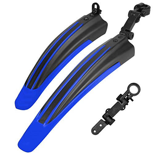 Vockvic Guardabarros de Bicicleta, Bicicleta de Montaña Bici Ciclismo Neumático Delantero Trasero Guardabarros Ajustables Juego de Guardabarros para Neumáticos para Carretera Mountain Bike (Azul)