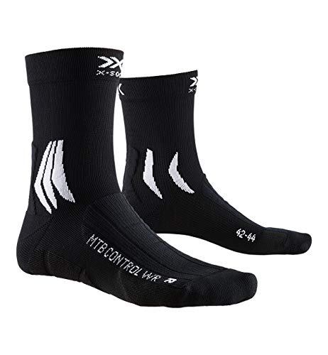 X-Socks Mountain Bike Control Water Resistant Socks, Unisex Adulto, Opal Black/Arctic White, 42-44