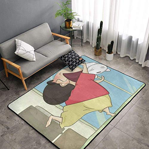 yunyang Alfombra antideslizante de grandes dimensiones pastel Shin-Chan canto cartón animado alfombra alfombra alfombras para salón alfombra 60 x 39 pulgadas