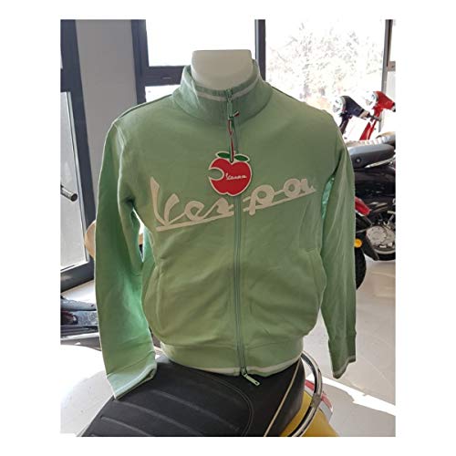 Zanuso Sudadera de mujer original Piaggio Vespa con cremallera bolsillos scooter moto viaje tiempo libre idea regalo clásico con logo oficial (verde, XS)