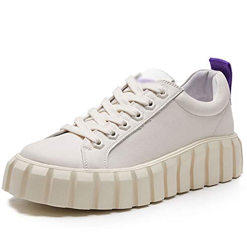 Zapatos de Bicicleta Zapatos para Caminar Personalizados, Zapatos De Cricket De Suela Gruesa, Zapatillas De Deporte Respirables De Moda, para Fitness (Color : Blanco, Size : US-5.5)