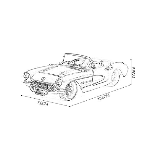 ZY Coche Modelo de Coche 1:24 simulación de aleación de fundición a presión de Juguete Adornos Corvette 1957 Classic Collection Coche de Deportes de joyería 18.5x7.8x5.5CM (Color: Azul) LOLDF1