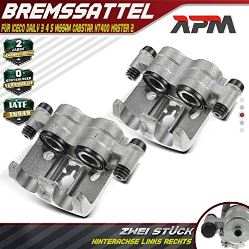 2 pinzas de freno traseras izquierda y derecha para Daily III IV V VI Cabstar F24_ NT400 Cabstar F24F Master II FD ED/HD/UD 1999-2019 5001856071 2 pinzas de freno traseras izquierda y derecha para Daily III IV V VI Cabstar F24_ NT400 Cabstar F24F Master II FD ED/HD/UD 1999-2019 5001856071