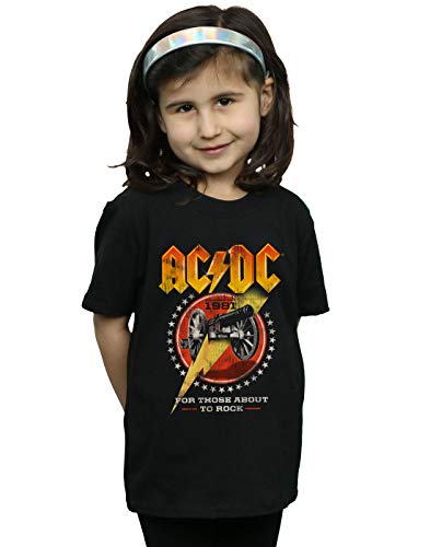 AC/DC Niñas For Those About To Rock 1981 Camiseta Negro 9-11 Years