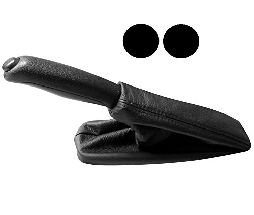 AERZETIX: Funda para manija de Freno de mano - 100% Piel Genuina - Color de Piel: Negro - Color de Costuras: Negro