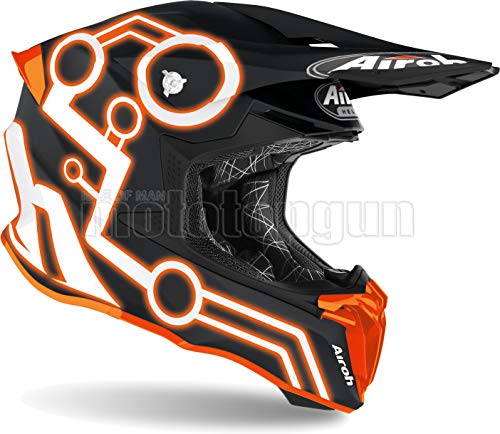 Airoh TW2N32 Casco integral Off-Road para moto, color naranja mate, Twist 2.0 Neon SZ XS.