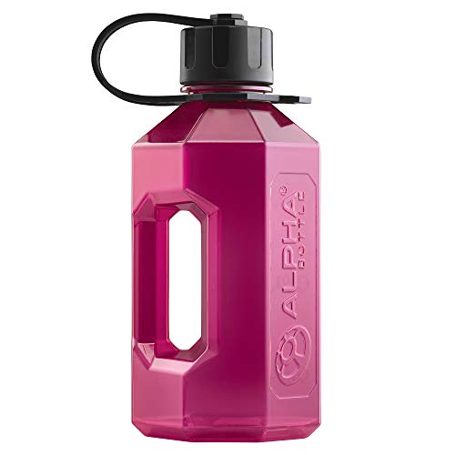 Alpha Bottle XL - Botella de 1.6 litros para agua/gimnasio - Libre de BPA Ideal para gimnasio, deportes, excursiones y oficina - Hecho en el Reino Unido Materiales 100% seguros para usar (Rosado)