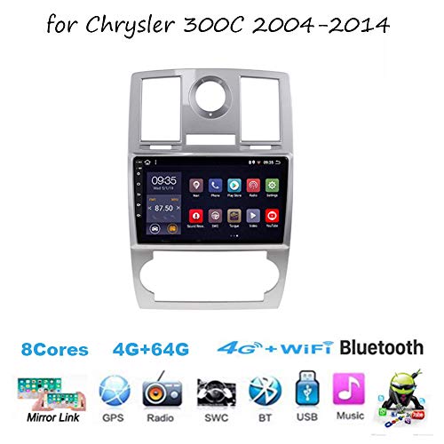 Android 8.1 Radio Estéreo 9 Inch Pantalla Táctil Capacitiva para Chrysler 300C 2004-2014 Navegación Cámara De Respaldo Estéreo Audio FM/Am/RDS Radio Video Player WiFi Bluetooth SWC,8 cores,2G+32G