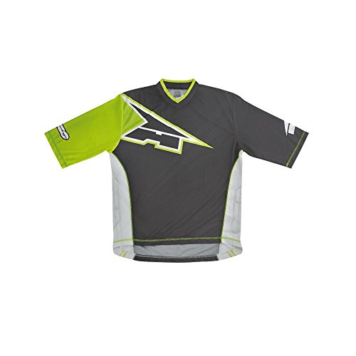 AXO Rocket Camiseta de manga corta MTB, Hombre, Gris/Verde/Blanco, XS/S