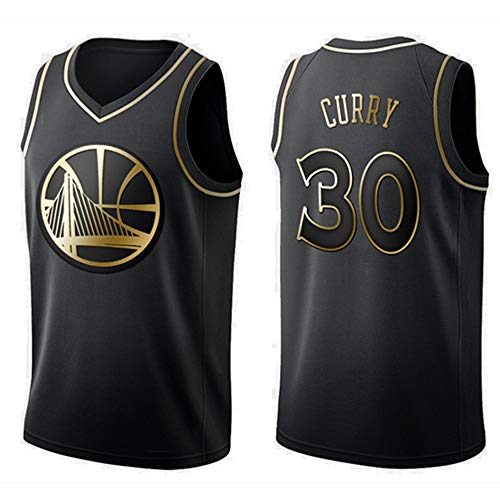Baloncesto Jersey De Los Hombres De La NBA De Oro State Warriors Stephen Curry 30 Jeugd Entrenamiento Deportivo Ademend Kleding Black-XXL