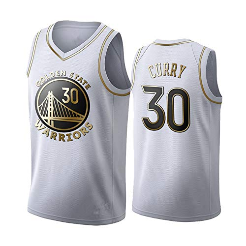 Baloncesto Jersey De Los Hombres De La NBA De Oro State Warriors Stephen Curry 30 Jeugd Entrenamiento Deportivo Ademend Kleding White-XXL