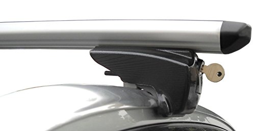 BB-EP-Menabo Baca sencilla de aluminio 90303651 para Opel Astra Station Wagon con rieles de techo integrados (raíl al ras del borde) para montaje con soporte en U o ranura en T con 21 mm de ancho