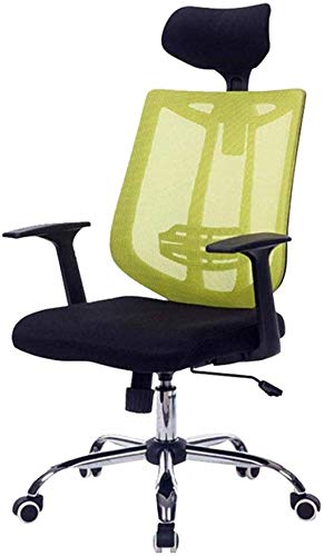 BeingHD Qualitätsbürostuhl, Bürostuhl mit Armlehne Swivel Bürostuhl Computerstuhl Studium Bürostuhl Hohe Rücken Atmungsaktive Mesh Verstellbare Kopfstütze Lounge Chair (Color : Green)