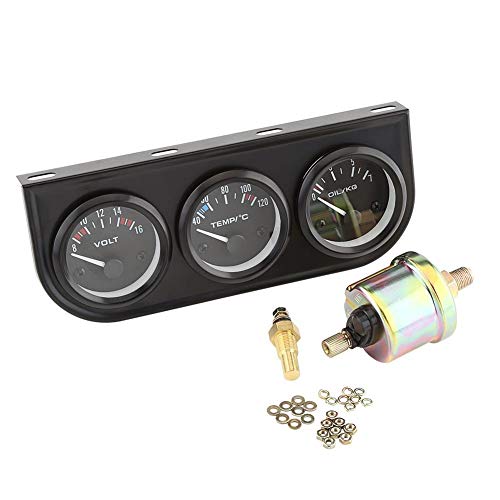Broco 52mm Triple Calibradores 3 en 1 Voltímetro + Temperatura del agua Gauge + Medidor de presión de aceite w/sensor for carro del coche