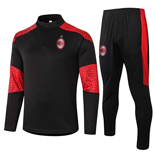 BVNGH AC Milan Traje de entrenamiento de fútbol para hombre, 2021 Nueva temporada de manga larga, chándal de moda, camisetas de swingman para jóvenes al aire libre (S-XXL) XXL