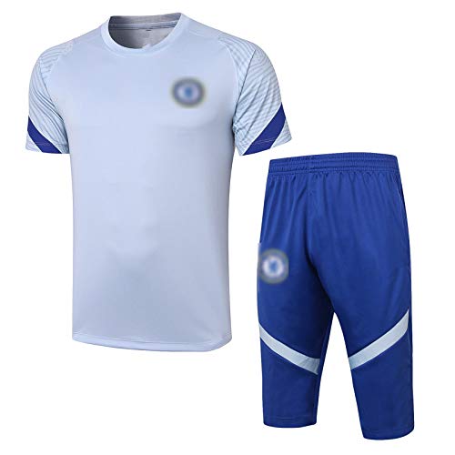 BVNGH Camiseta de Camiseta de fútbol de Chelsea, 2021 Nueva Temporada de Manga Corta, Sudadera de Moda, Ropa Deportiva cómoda y Transpirable (S-XXL) Blue-XL