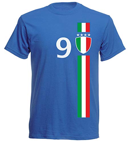 Camiseta de fútbol para niños de la selección alemana de Prom Italia, número 9 del mundial de fútbol americano St-1 Fan Supporter azul 140