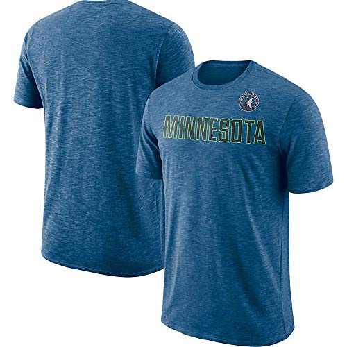 Camiseta NBA Minnesota Timberwolves De Secado Rápido De Los Hombres Camiseta De Los Hombres De Baloncesto Que Se Ejecuta Deportes De Verano De Manga Corta Jersey Blue-XXL