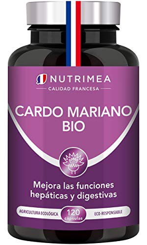 Cardo Mariano 100% Orgánico | 900mg Por Día Detox y Protección Hígado Antioxidante Facilita Digestión | 120 Cápsulas Veganas | Sin Aditivos Natural | Fabricado en Francia