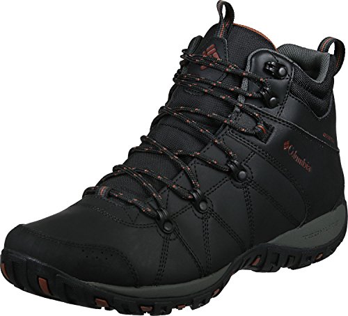 Columbia Peakfreak Venture Mid Waterproof Omni-Heat Zapatos para hombre , Negro(Black, Sanguine), 42.5 EU