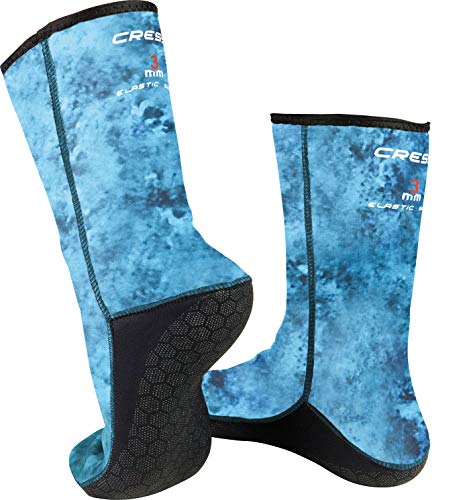 Cressi Anti-Slip Neoprene Socks, Neoprene Snorkeling Diving No-Slip Adult Socks Italian Quality Since 1946 - USW020202, Cazador Azul, M, Blue Hunter Camo