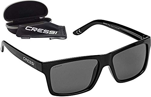 Cressi Bahia Flotantes Sunglasses Gafas De Sol Deportivo, Unisex adulto, Negro/Lentes espejados