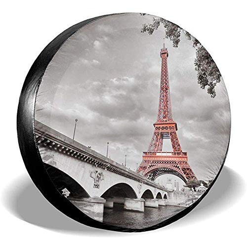 Cubierta del neumático Puente de la Torre Eiffel Cubierta de la llanta de Repuesto de la Ciudad Capital Apto para Remolque, RV, SUV, Rueda de camión
