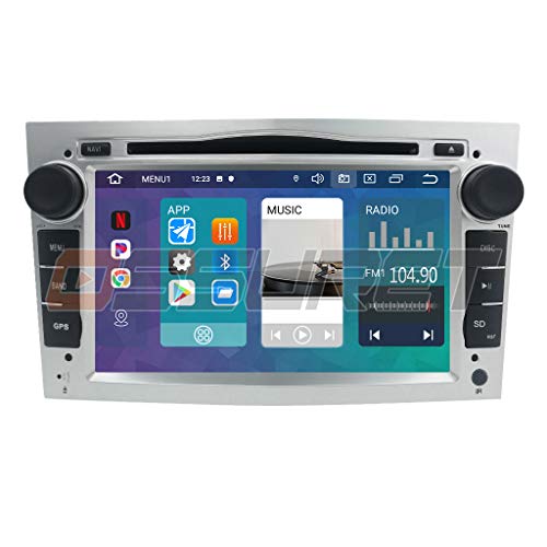 Doble DIN Car Stereo Wi-Fi Car Multimedia System con Android 10 OS Pantalla táctil de 7 Pulgadas SWC DVR RDS para Opel Antara/Corsa C/Zafira Soporte Bluetooth Radio (Plata)