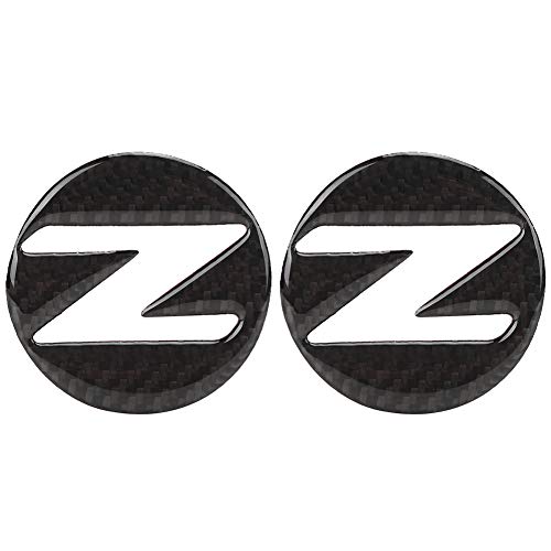 Emblema del coche embellecedor para 350Z Z33 370Z Z34 COUPE, embellecedor de emblema de decoración de marcador Z de fibra de carbono (2PCS Side Fender Stickers)