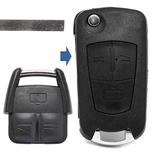 Llave plegable con mando a distancia de 3 botones HU100, compatible con Opel