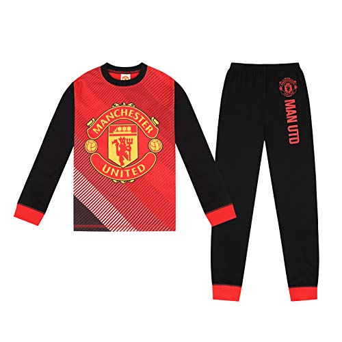 Manchester United FC - Pijama Largo Serigrafiado para niño - Producto Oficial - Rojo - 9-10 años