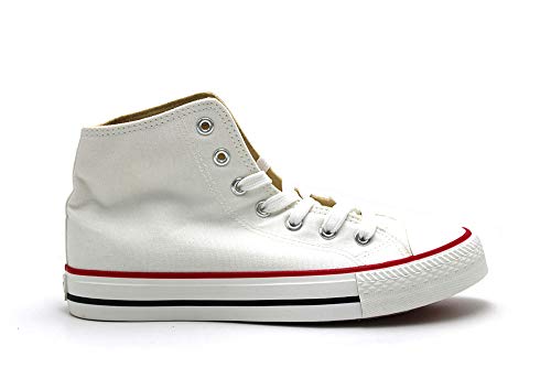 MUSTANG - Zapatillas Deportivas Tipo botín con Cordones Suela de Goma, para: Mujer Color: White Talla:39