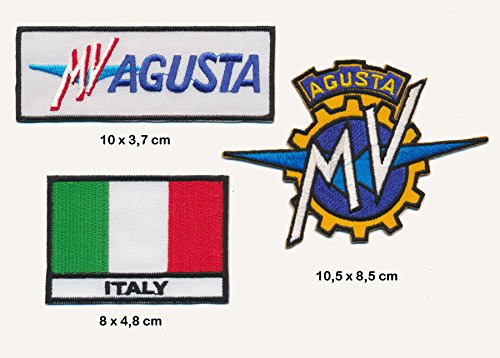 MV Agusta - Parche termoadhesivo, 3 unidades, diseño de moto italiana