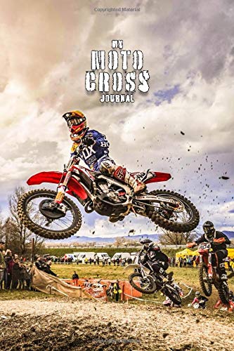 MY MOTO CROSS JOURNAL DOT GRID STYLE NOTEBOOK: 6x9 inch (similar A5 format) booklet with dot grid design pages for notes and lists beautiful off road ... cover cool birthday gift for boys and men