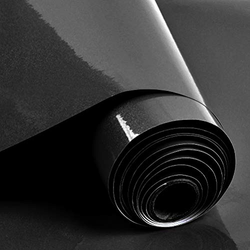 N \ A THETHO Papel Pintado Autoadhesivo Negro Papel Adhesivo Impermeable 40x300cm Vinilos para Muebles Cocina Pared Paed Armario Baño