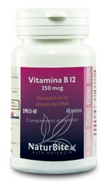 Naturbite Vitamina B12 250Mcg. 60 Comprimidos - 1 Unidad