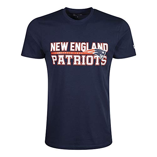 New Era NFL Stacked Wordmark England Patriots Camiseta Oceanside Blue