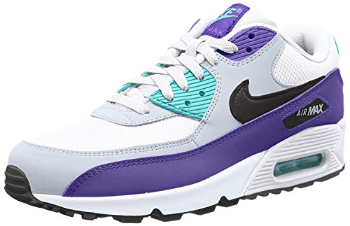 Nike Air MAX '90 Essential, Zapatillas de Gimnasia Hombre, Multicolor (White/Black/Hyper Jade/Court Purple 103), 42 EU