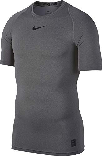 Nike Cool COMP SS - Camiseta para hombre, Negro/Gris/Blanco, S