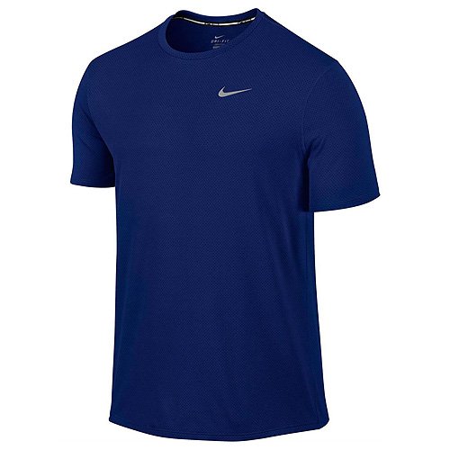 NIKE Dri-Fit Contour Short Sleeve Camiseta, Hombre, Azul Oscuro/Plateado (Deep Royal Blue/Reflective Silv), 2XL