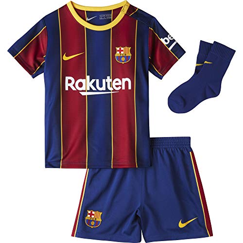 NIKE FC Barcelona Temporada 2020/21-FCB I NK BRT HMCD4607-456 Kit Completo Primera Equipación, Niño, Deep Royal Blue/Varsity Maize Full Sponsor, 9-12