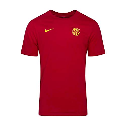 NIKE FC Barcelona Temporada 2020/21-FCB M NK Dry tee Core MATCHCD1224-620 Camiseta de Juego, Unisex, Noble Red, S