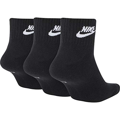 NIKE U Nk NSW Evry Essential Ankle Calcetines, Unisex Adulto, Black/White, L