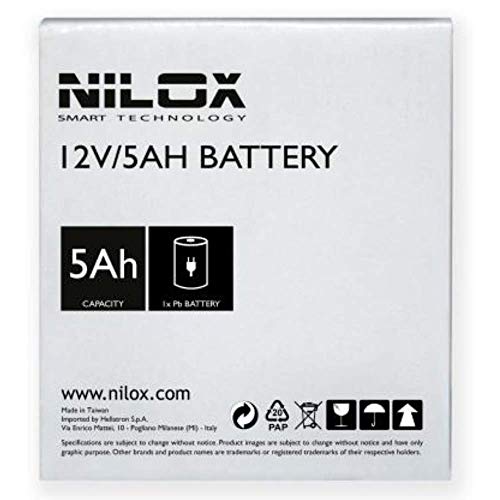 Nilox Batería para Sistema UPS (Sealed Lead Acid (VRLA), 5 Ah, 12V, Color Blanco)