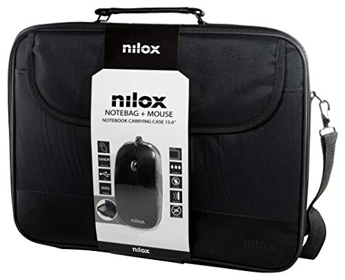 Nilox Notebag Pro 2 - Bolsa para portátil de 15.6 y Mouse USB, Color Negro
