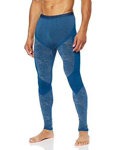 Odlo Blackcomb Evolution Warm Pants Pantalones de Deporte, Hombre, Multicolor (Blue Opal/Black/Black 20423), 46 (Talla del Fabricante: Large)