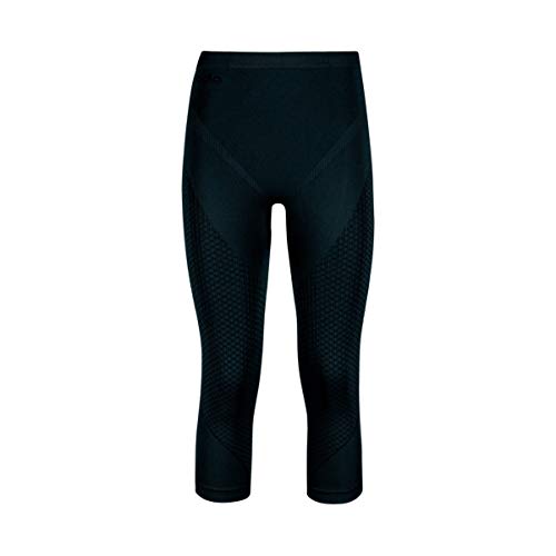 Odlo Evolution Warm Pants 3/4 Pantalones de Deporte, Mujer, Multicolor (Black/Graphite Grey 60056), 32 (Talla del Fabricante: X-Small)