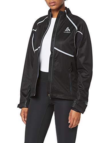 Odlo Jacket Frequency X Chaqueta, Mujer, Negro y Gris, Extra-Small