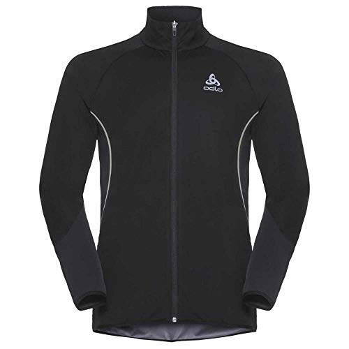 Odlo Jacket Zeroweight Windproof Reflect Warm Chaqueta, Hombre, Black - Placed Print Fw18, M